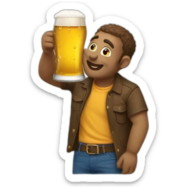 T’osa drinking beer sticker