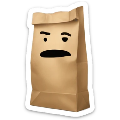 Person feeling shame with paper bag over their head sticker