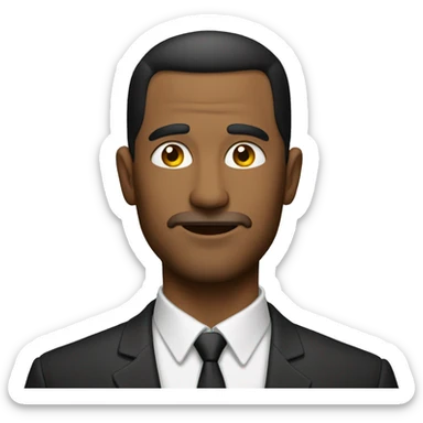 a man with slick back style sticker