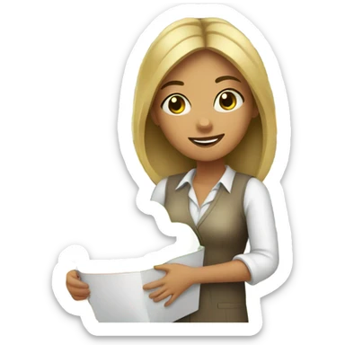 Professional fruit shopper girl sticker