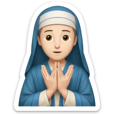 Pharisee, praying, hands together, long robe, head covering sticker