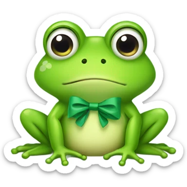 cute frog with a bow on  sticker