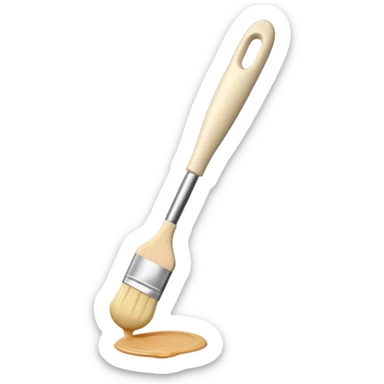 Beige fully silicon pastry brush for applying sauce  sticker