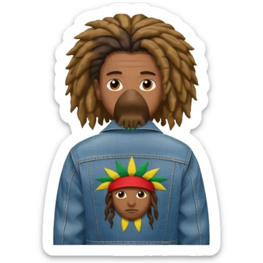 Rapper rasta hair back sticker