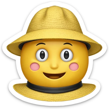 Einen Gelben Emoji mit zauber hut und schwartz weißen zauberstab sticker
