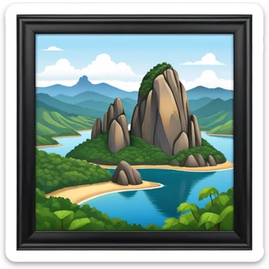 cinematic-realistic-guatapé-rock-emoji colombia in a picture frame sticker