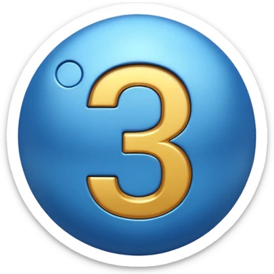 number 30 (3d) in blue color sticker