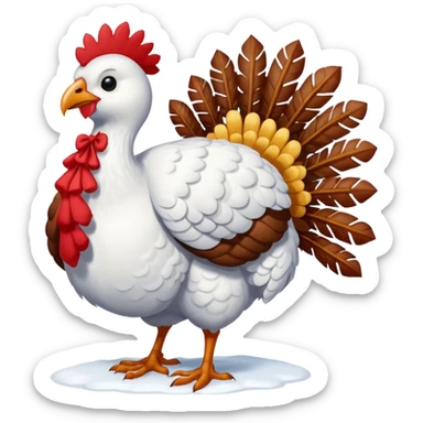 Pretty snow turkey sticker