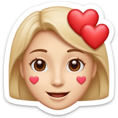 Cara con corazones sticker