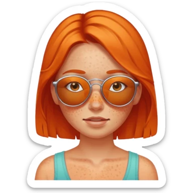 sunburned girl with sunglasses emoji sticker