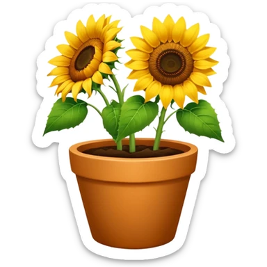 sunflowers pot sticker