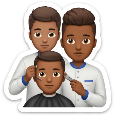 Barber cutting boys hair sticker
