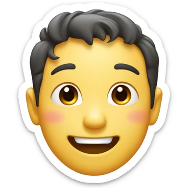 boy face wink with tongue sticking out fun sticker