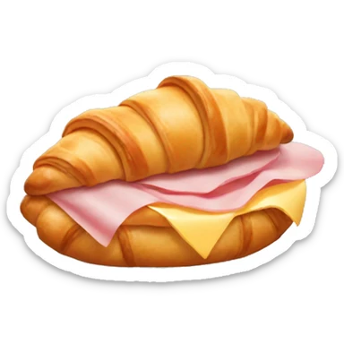croissant with ham and cheese sticker