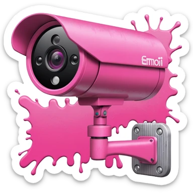 Security Camera pink with graffity sticker