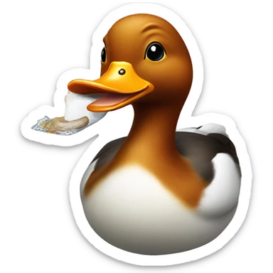 Nova Scotia Duck Toiler with duck in its mouth  sticker