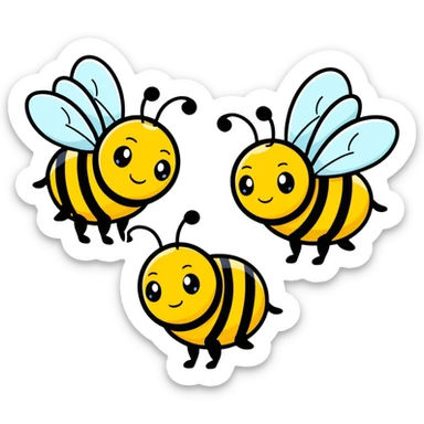 Two cute Bee Best friends  sticker