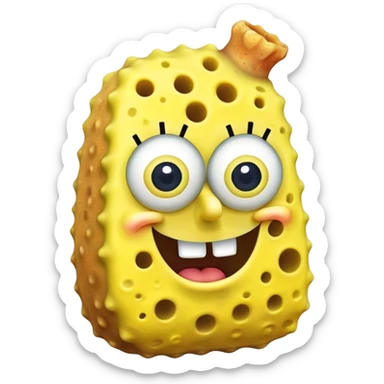 freaky Spongebob down symptoms deformed  sticker