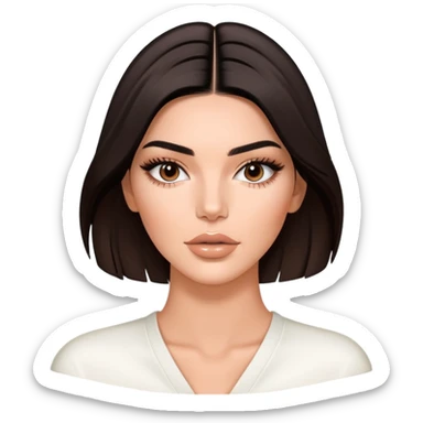 Kendall Jenner, fashion model, elongated face, long oval face shape, glossy lips with lipgloss sticker