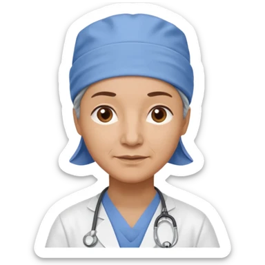 not smiling doctor with scrub cap older sticker