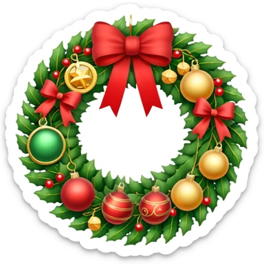 Christmas wreath with christmas charms sticker
