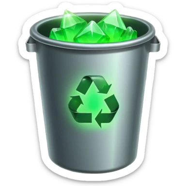trash bin with lucky aura sticker
