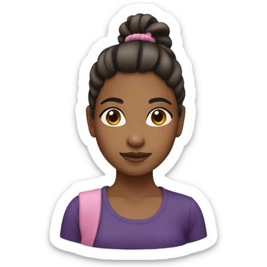 brown girl with ponytail sticker
