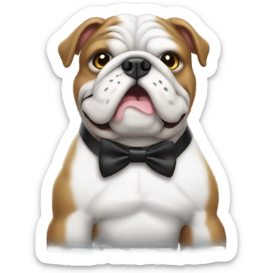 Bulldog with tuxedo sticker