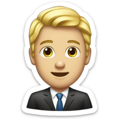 young blon male sportiv politician sticker