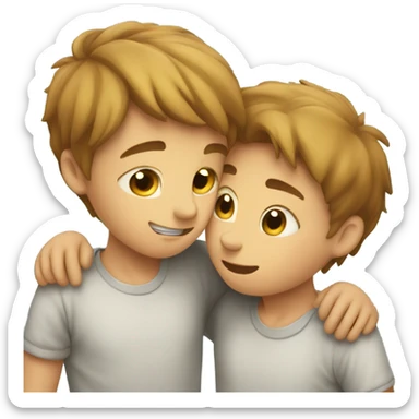 Two boys kissing sticker