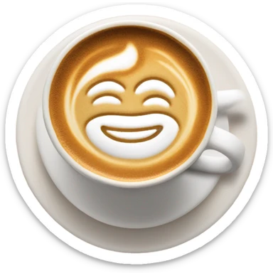 Coffee with art in foam sticker