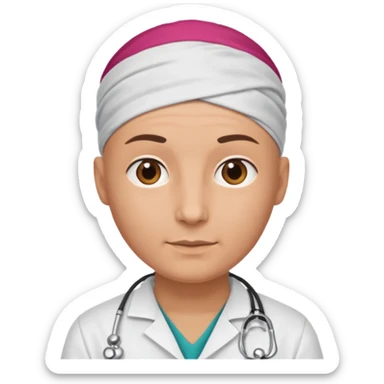 bald doctor with head bandanna sticker