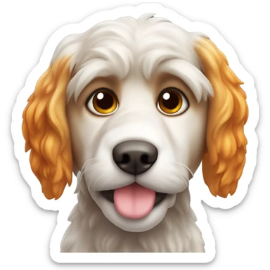 cane che saluta con la zampa bassotto arancione pelo lungo  anime sticker