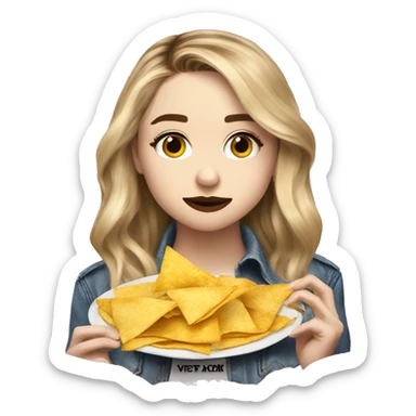sabrina carpenter eating nachos  sticker