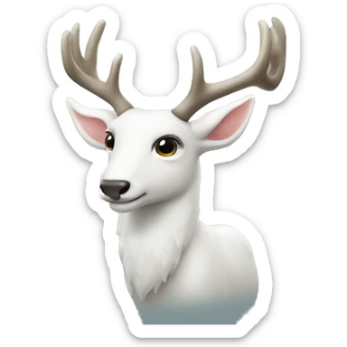 White deer  sticker