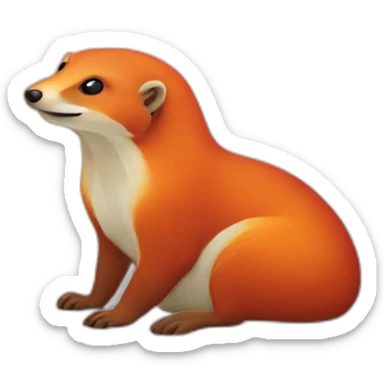 mongoose red white orange on a pillow sticker