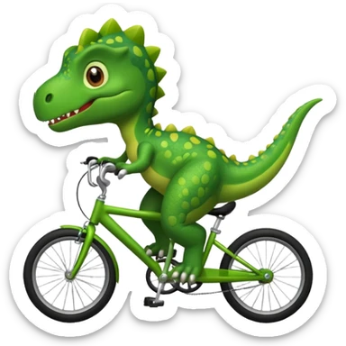 Cute dinosaur riding a bike  sticker