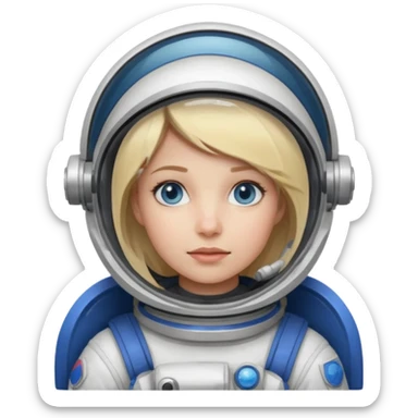astronaut woman with broken helmet sticker