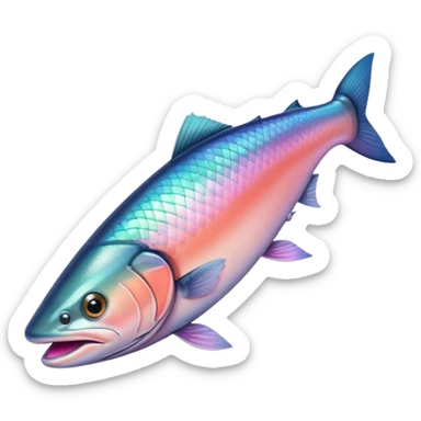 Pink salmon fish sticker