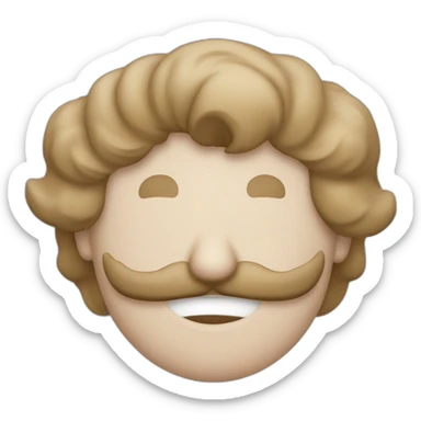 Hombre blanco con barba sin bigote ojos claro pelo liso orejas grande ojos pequeños labios grueso sticker