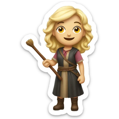 maestra rubia con varita magica sticker