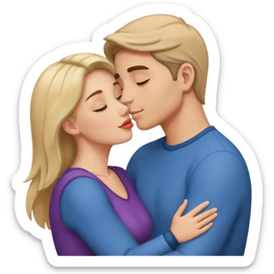 a kissing couple sticker