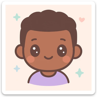 black man kawaii style icon sticker