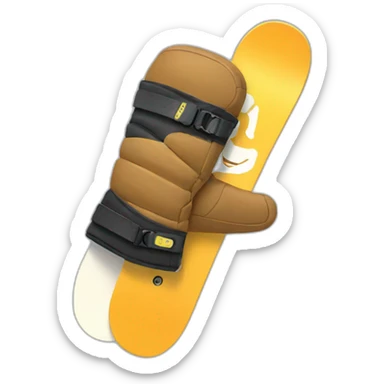 snowboard with gloves sticker