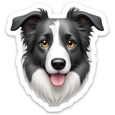 Grey, white colour border collie dog with black freckles sticker