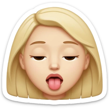 Eyes tightly closed like 😵 and tongue out like 😝 sticker