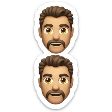 musclé-au-cheveux-bruns-tête d'animal-démon sticker