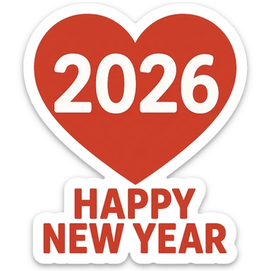 new year 2026, heart,remove background sticker