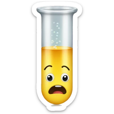 surprised test tube sticker