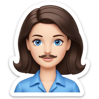 Brunette Barbie hazel eyes brunette Ken with blue eyes and mustache  sticker